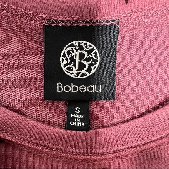 New Bobeau Brick Red Star Print 3/4 Sleeve Lightweight Tunic Sweatshirt size S - Picture 2 of 5